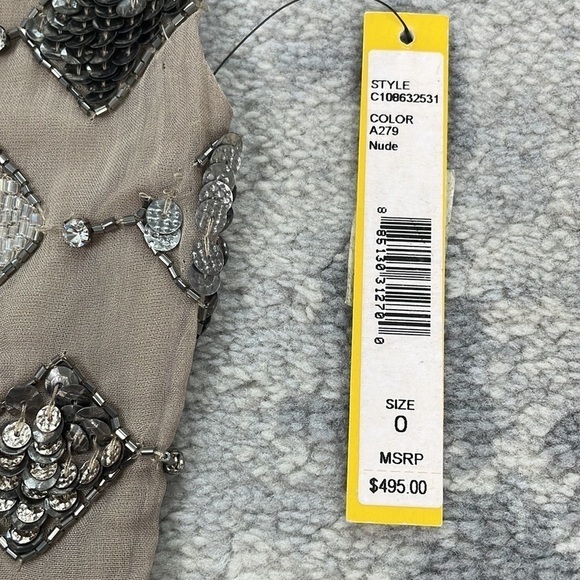 NWT Alice + Olivia Vista Beaded Dress Retro Flapper Sparkle Mini Sz 0 - Picture 14 of 17